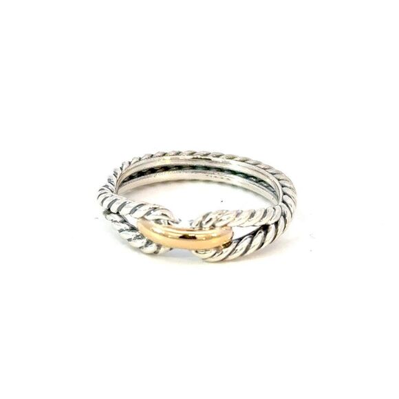 David Yurman Ladies Ring Size 7, 18k Gold & Sterling Silver Estate DY625 - Picture 1 of 6